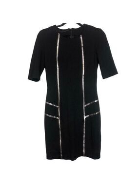 Tenax Italian Made Sheath Dress with Leather Trim, size 6